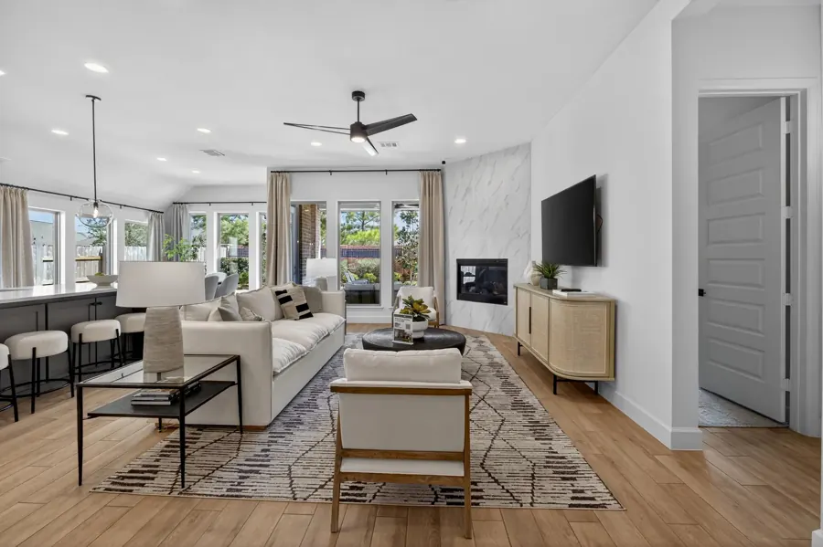 Open living room and kitchen