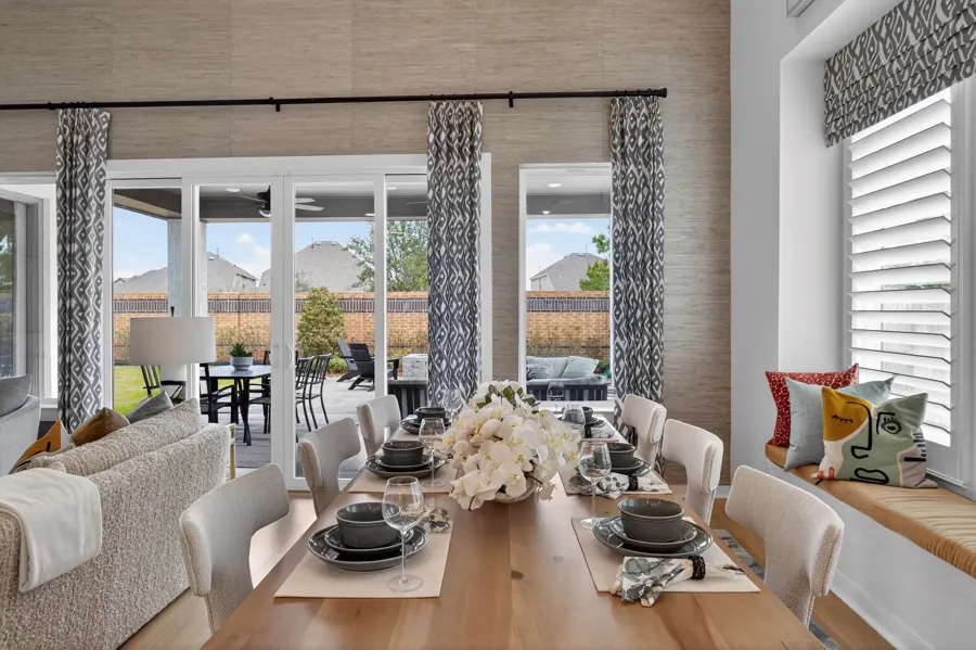 Dining area opening to covered patio