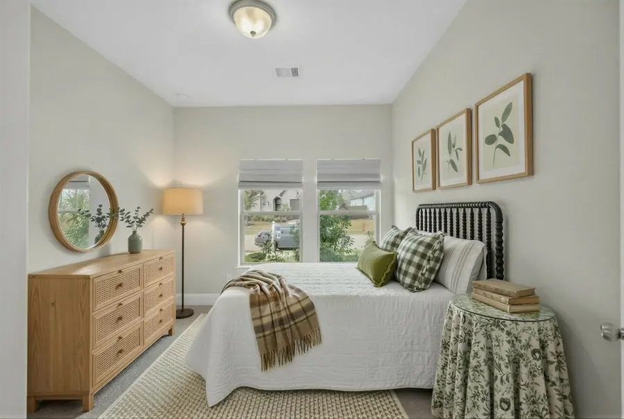 Virtually staged guest bedroom