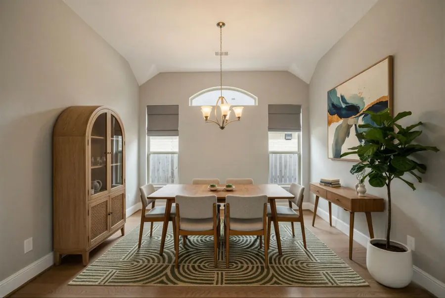 Virtually staged formal dining room