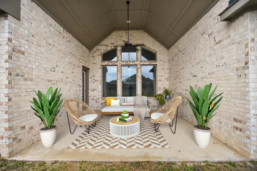 Virtually staged covered patio